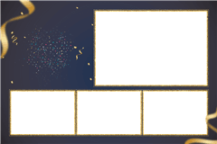 Fotobox Druckvorlage Blue Gold Birthday – Kategorie Geburtstag