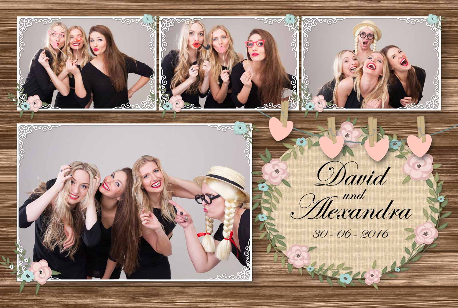 Photo booth print template Bouquet
