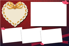 Fotobox Druckvorlage Weinrot-Herz – Kategorie Hochzeit